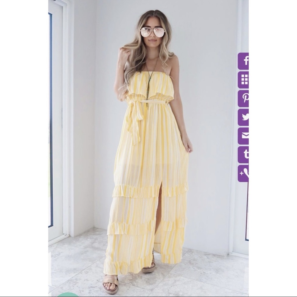 Yellow maxi dress